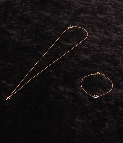 美品 ete ネックレス K18 ダイヤ 0.03ct ブレスレット K18 ダイヤ 0.05ct  2点セット レディース エテ