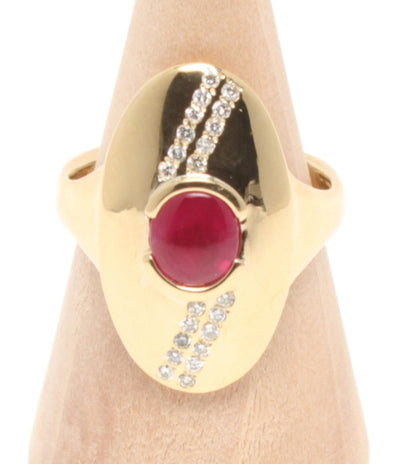 美品 リング 指輪 K18 ルビー 1.34ct ダイヤ 0.18ct レディース SIZE 15号