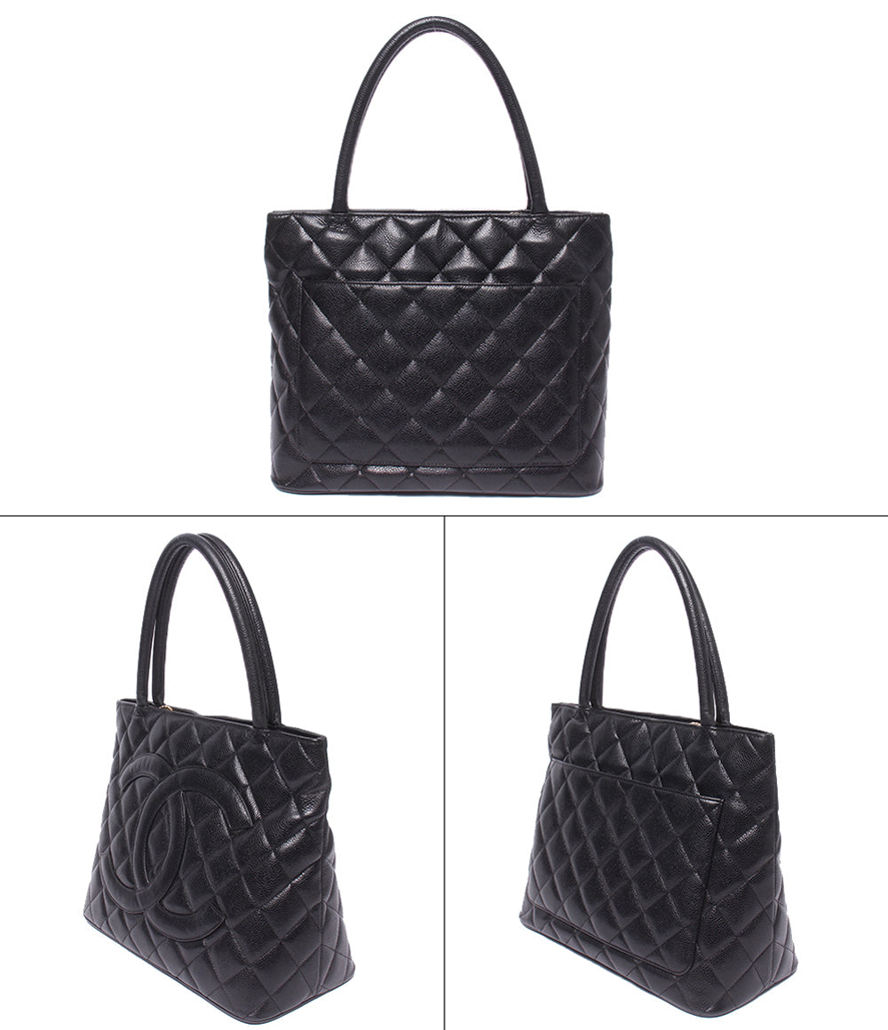 CHANEL トートバッグ ショルダーバッグ 肩掛け ゴールド金具 11番台 復刻トート キャビアスキン マトラッセ レディース シャネル