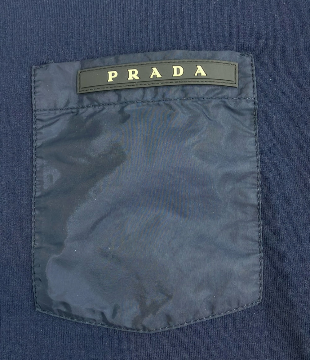 【希少/XL!!】PRADA ハーフボタン　長袖シャツ　ラバーロゴ　ストレッチ プラダ メンズ】デザイナーズ シャツ｜PRADA