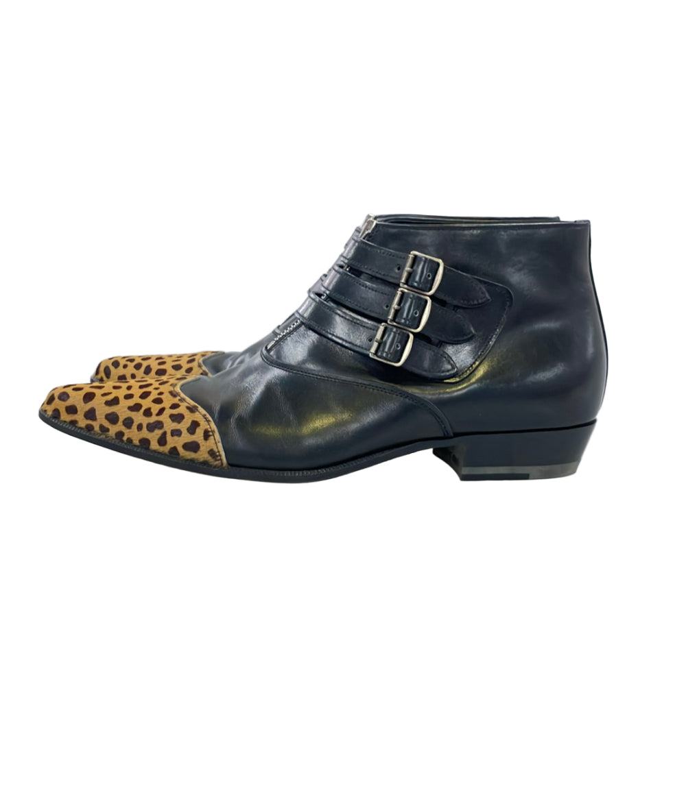 SAINT LAURENT PARIS ショートブーツ レオパード メンズ SIZE 42 (27cm) サンローランパリ