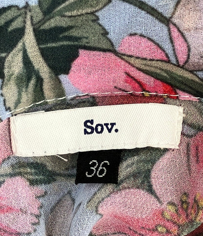 Sov. 長袖ワンピース 花柄 レディース SIZE 36 (S) ソブ