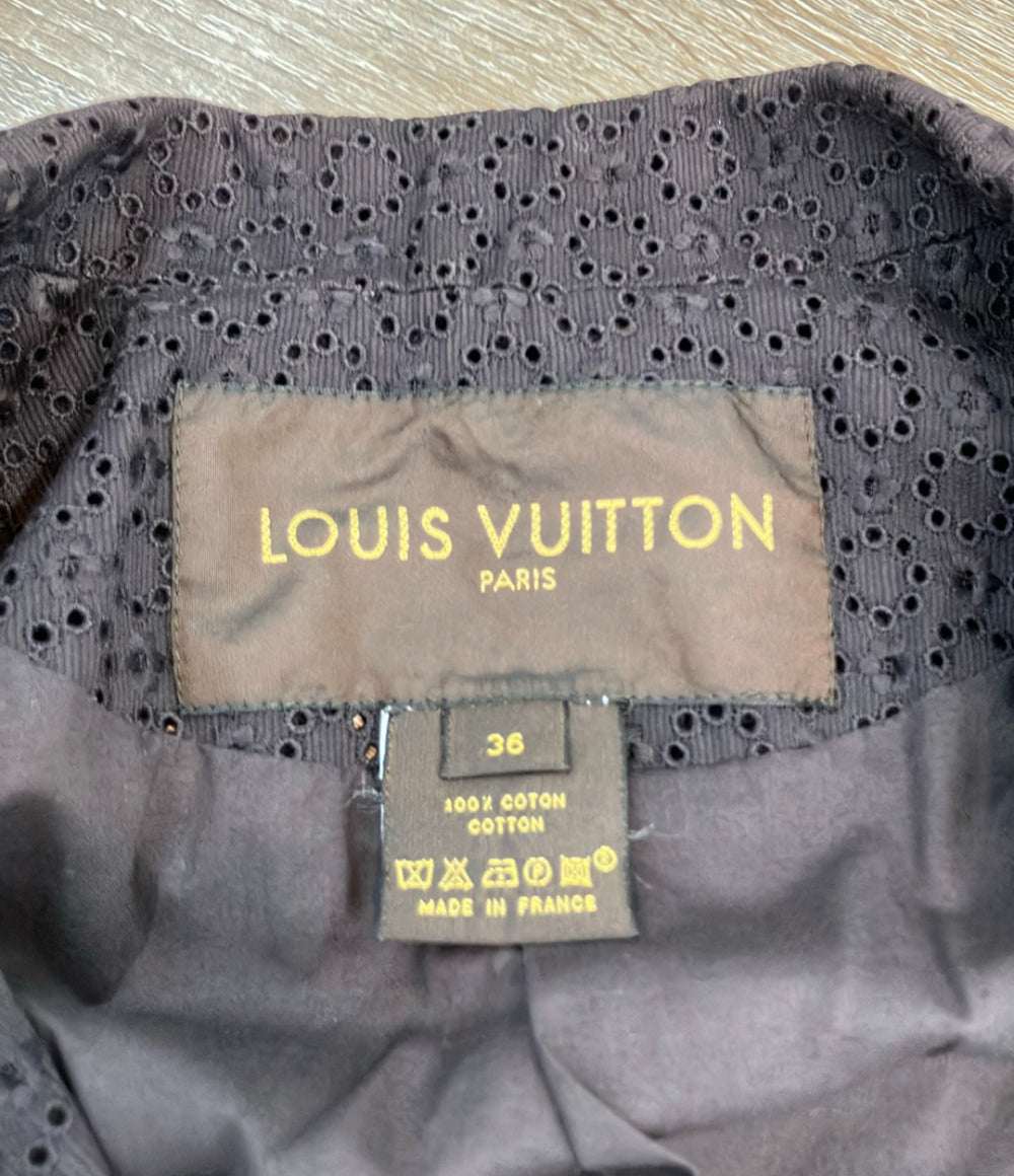 LOUIS VUITTON テーラードジャケット フリル パッチング レース レディース SIZE 36 (S) ルイ・ヴィトン