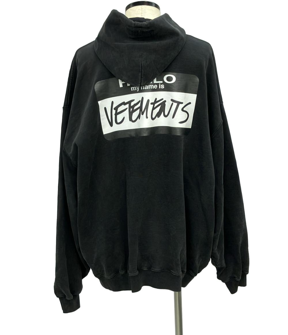 美品 ヴェトモン Hello My Name is VETEMENS オーバーサイズパーカー メンズ SIZE S VETEMENTS
