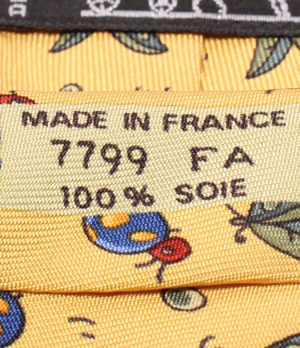 エルメス ネクタイ シルク100％ てんとうむし柄 メンズ HERMES