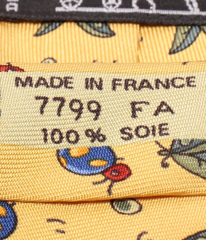 エルメス ネクタイ シルク100％ てんとうむし柄 メンズ HERMES