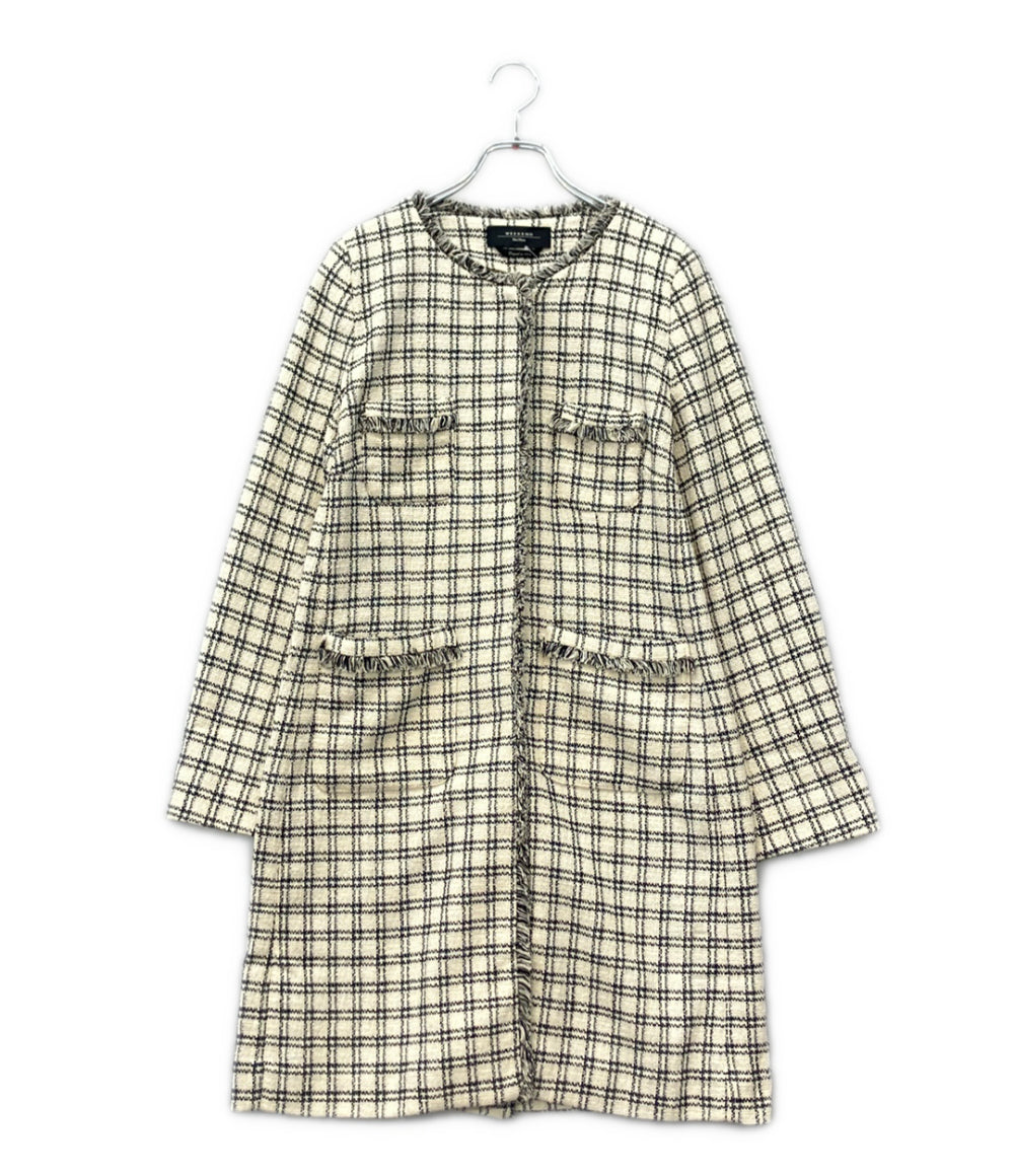 Max Mara Weekend ツイード ノーカラーコート レディース SIZE 40 マックスマーラウィークエンド