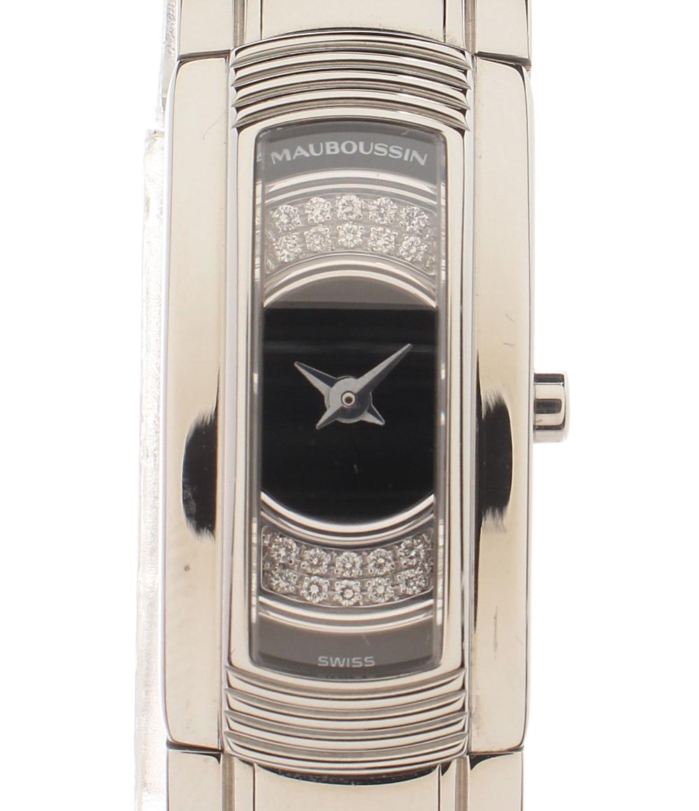 MAUBOUSSIN 腕時計 フーガ FOUGA クオーツ ブラック R.68601 レディース モーブッサン