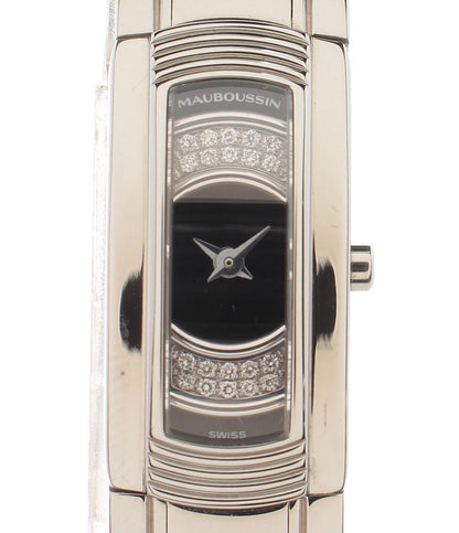 MAUBOUSSIN 腕時計 フーガ FOUGA クオーツ ブラック R.68601 レディース モーブッサン