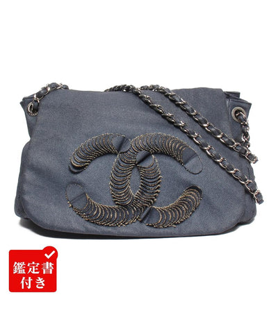 CHANEL ダブルチェーンショルダーバッグ シルバー金具 12番台 レディース シャネル