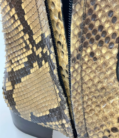 SAINT LAURENT ショートブーツ サイドジップ パイソン メンズ SIZE 43 (M) サンローラン