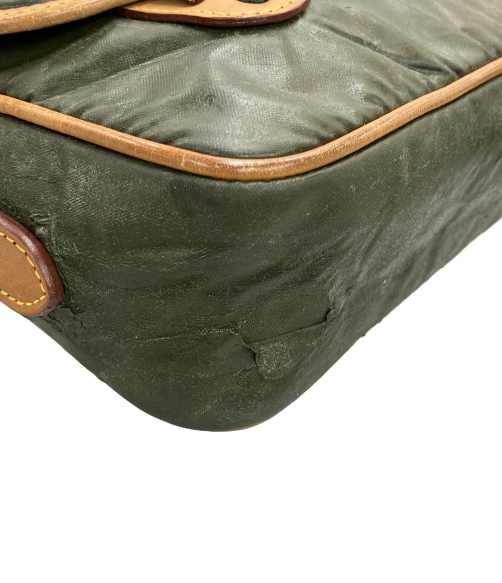 訳あり ハンティングワールド ショルダーバッグ 斜め掛け バチュークロス ヌメ革 メンズ HUNTING WORLD