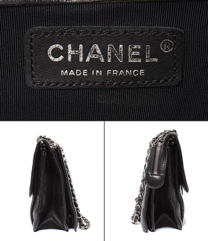 CHANEL チェーンショルダーバッグ 2.55 スムーズレザー シルバー金具 肩掛け マトラッセ レディース シャネル