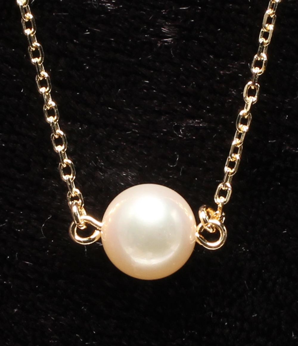 美品 ネックレス K18 パール7.0mm レディース