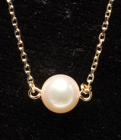 美品 ネックレス K18 パール7.0mm レディース