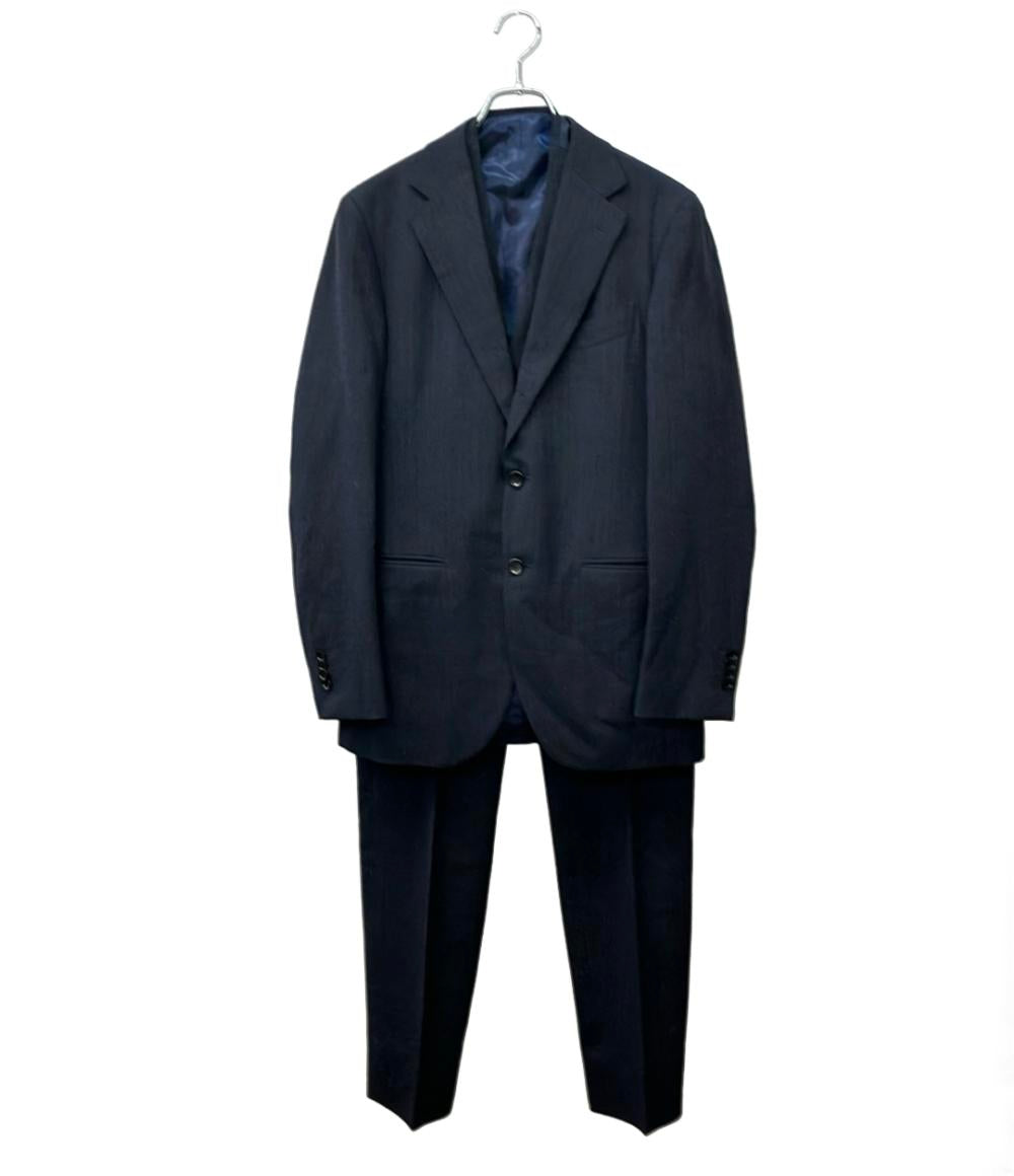 BEAMS F セットアップ スリーピーススーツ ネイビーソリッド 3ボタン