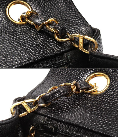 CHANEL チェーンショルダーバッグ シングルフラップ シングルチェーン ゴールド金具 ダイアナ キャビアスキン 2番台 レディース シャネル マトラッセ