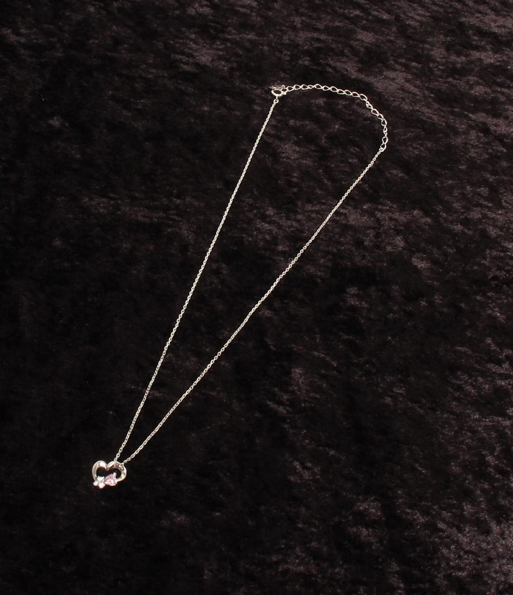 美品 ヨンドシー ネックレス SV ピンクトルマリン ホワイトトルマリン ハートモチーフ レディース 4℃