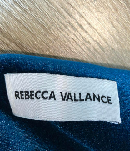美品 REVECCA VALLANCE 半袖ワンピース ベルベット パフスリーブ 胸元カットアウト クリスタルリボン Aライン ミニ タグ付き Brandy Bow Mini Dress
