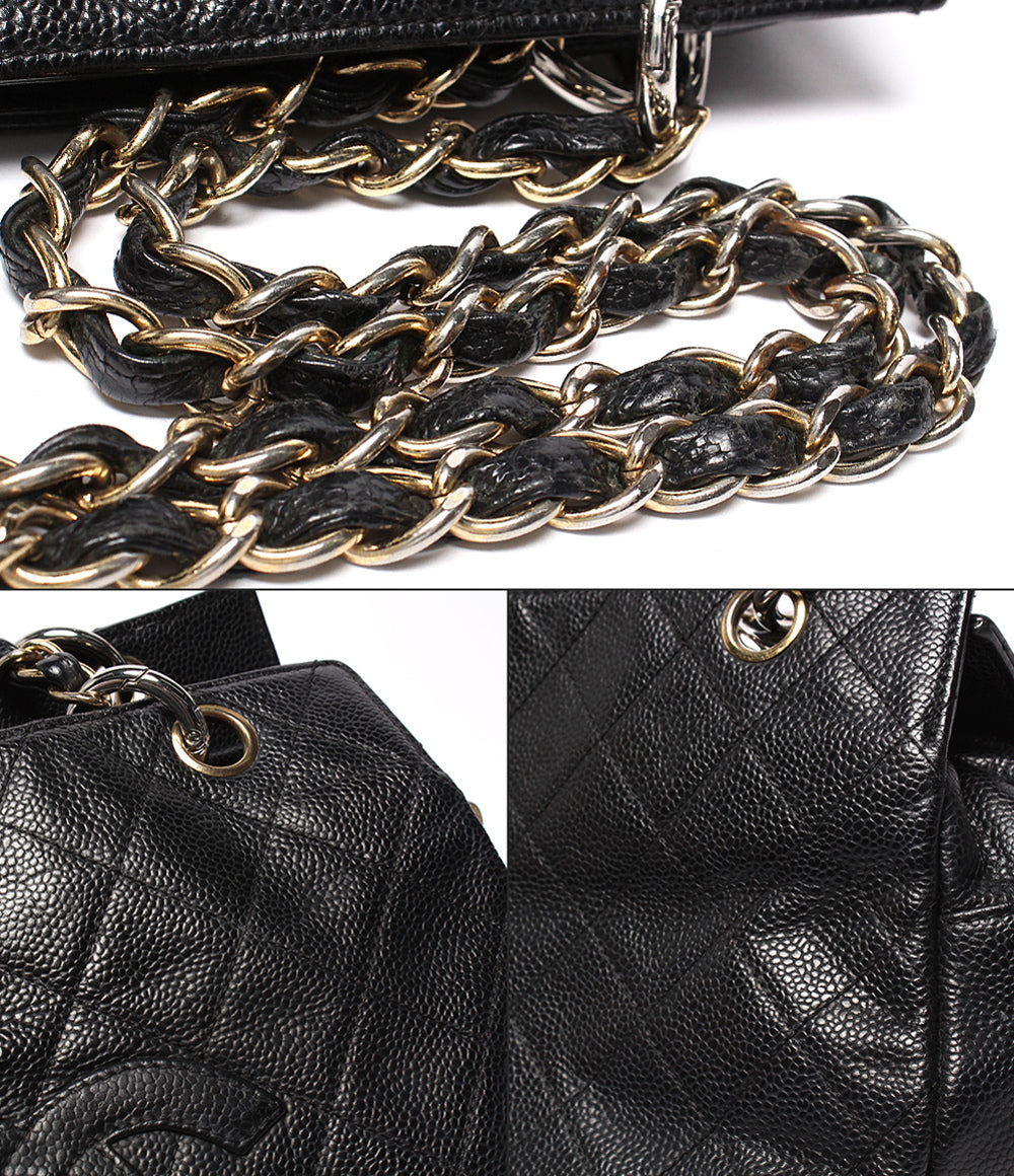 CHANEL チェーンショルダーバッグ ゴールド金具 マトラッセ キャビアスキン 肩掛け 7番台 A18004 レディース シャネル