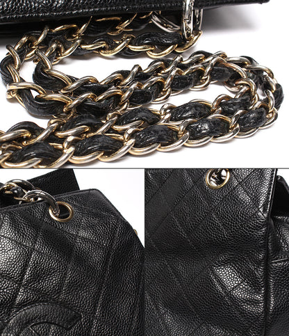 CHANEL チェーンショルダーバッグ ゴールド金具 マトラッセ キャビアスキン 肩掛け 7番台 A18004 レディース シャネル