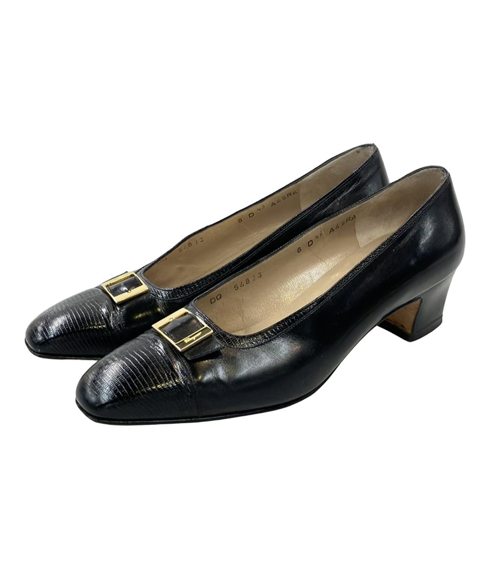 サルヴァトーレフェラガモ パンプス リザード切替 レディース SIZE 6 D (M) Salvatore Ferragamo