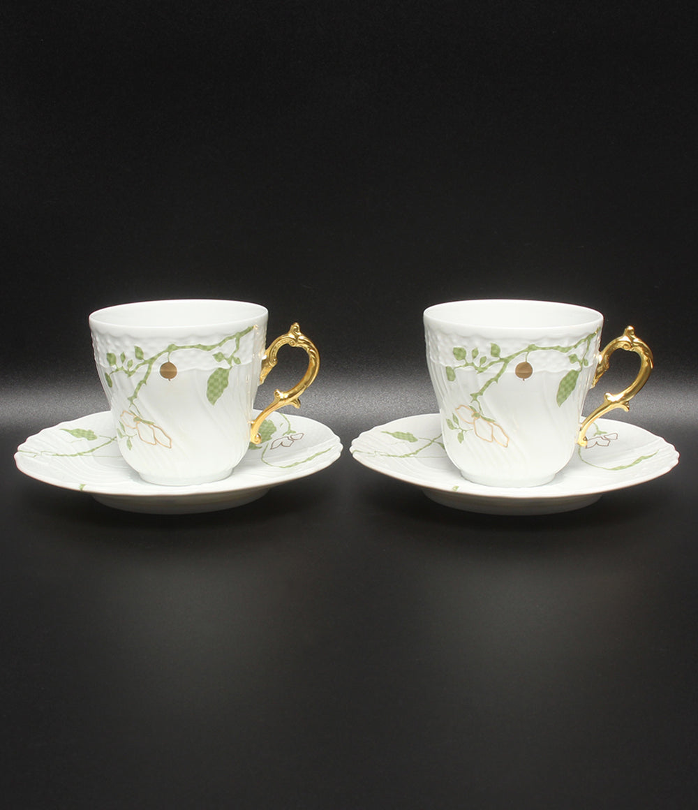 美品 Richard Ginori カップ＆ソーサー 2客セット ペア フィオーリ ヴェルディ リチャードジノリ