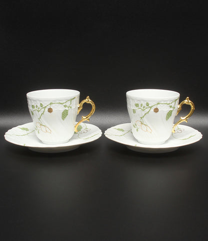 美品 Richard Ginori カップ＆ソーサー 2客セット ペア フィオーリ ヴェルディ リチャードジノリ