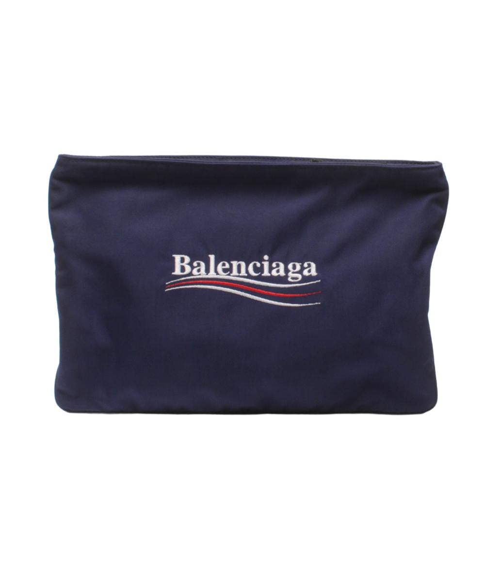 美品 バレンシアガ クラッチバッグ ナイロン ロゴ刺繍 ユニセックス BALENCIAGA