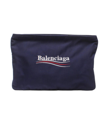 美品 バレンシアガ クラッチバッグ ナイロン ロゴ刺繍 ユニセックス BALENCIAGA