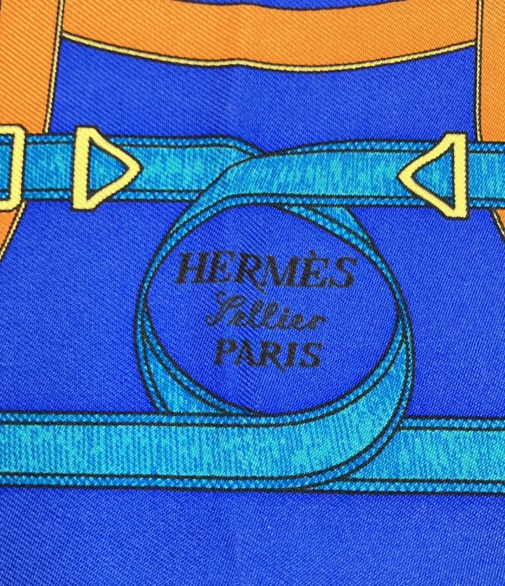 美品 エルメス スカーフ プチカレ シルク100% 黄金の拍車 Eperon d’or レディース HERMES