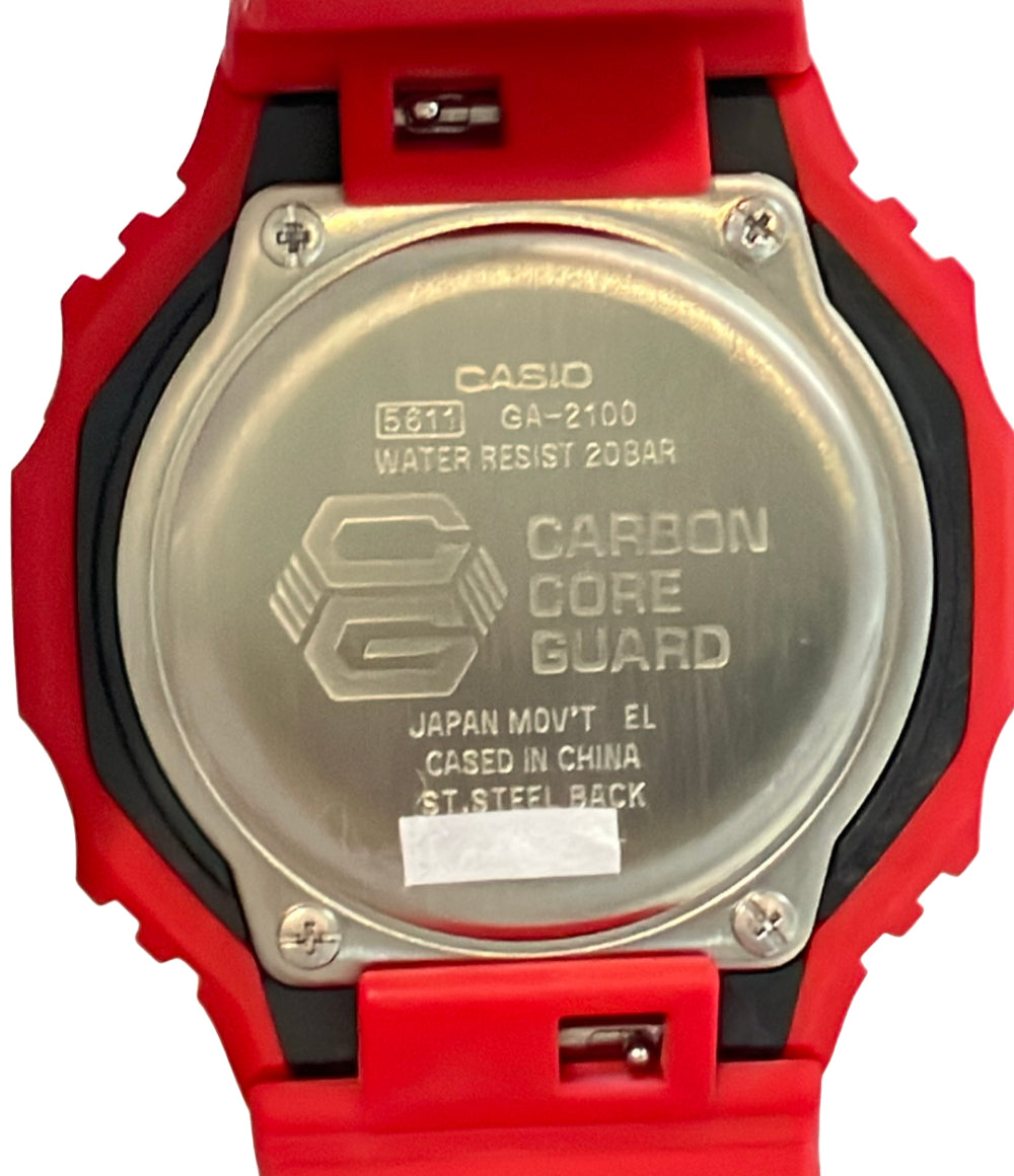 美品 CASIO 腕時計 G-SHOCK クオーツ レッド GA-2100 レディース メンズ カシオ