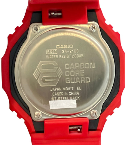 美品 CASIO 腕時計 G-SHOCK クオーツ レッド GA-2100 レディース メンズ カシオ