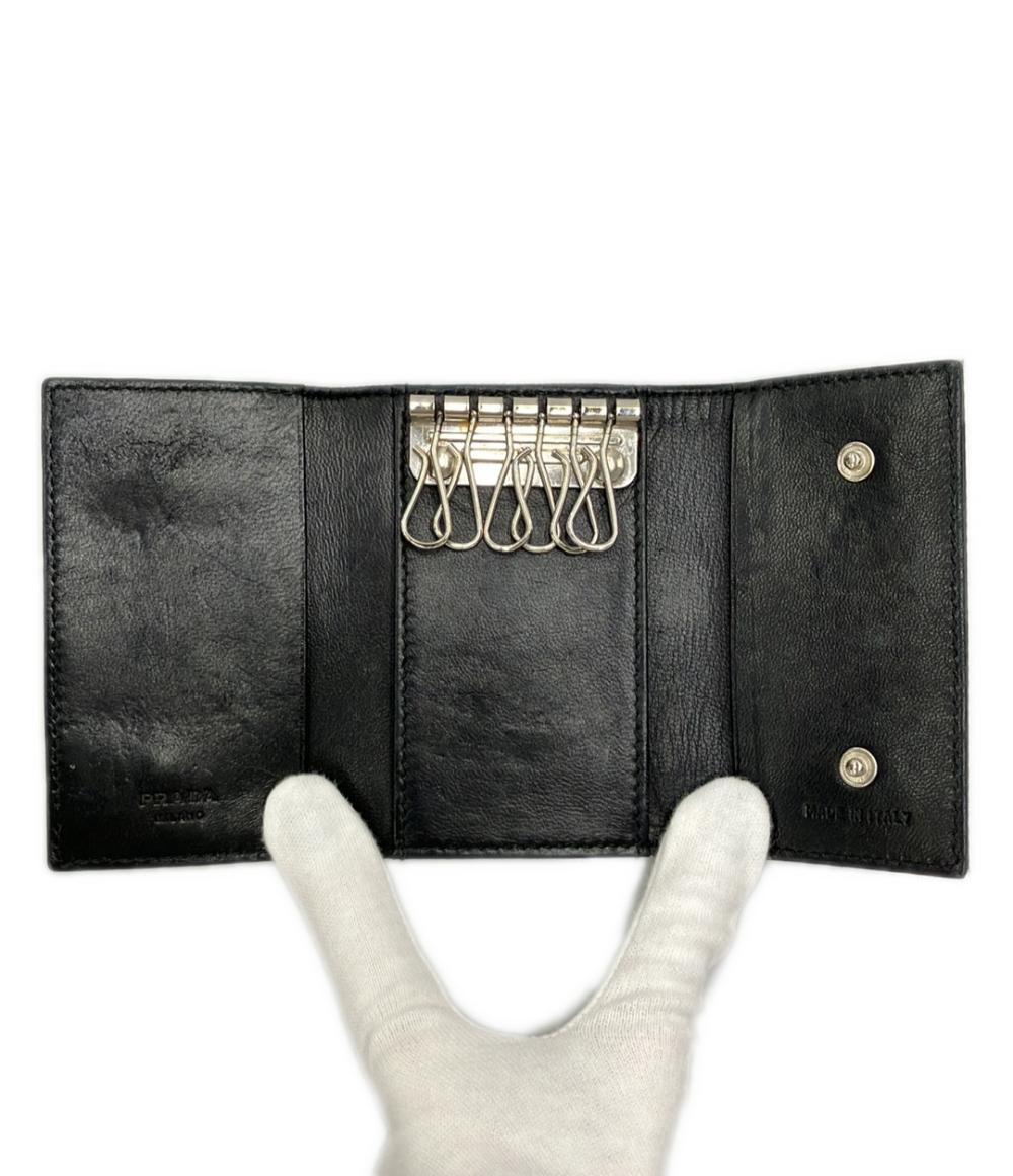 PRADA プラダ ブラック レザー キーケース 6連 レディース メンズ PRADA 6連キーケース メンズ レディース プラダ – Rehello by BOOKOFF