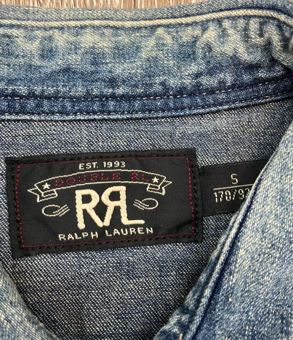 RRL 長袖シャツ スリムフィット デニム ウエスタン インディゴ コンチョボタン  ヴィンテージ 色落ち加工 782505188002 メンズ SIZE S