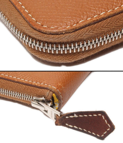 HERMES ラウンドファスナー長財布 C刻印 シルバー金具 シルクイン アザップロング レディース エルメス