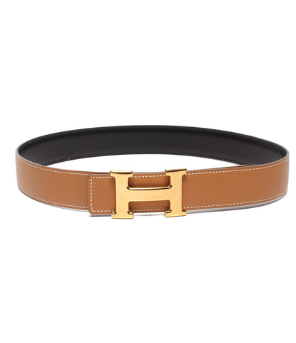 HERMES ベルト □B刻印 ゴールド金具 Hバックル リバーシブル コンスタンス レディース エルメス