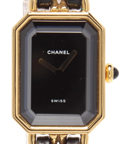 CHANEL 腕時計 プルミエール M クオーツ ブラック H0001 レディース シャネル
