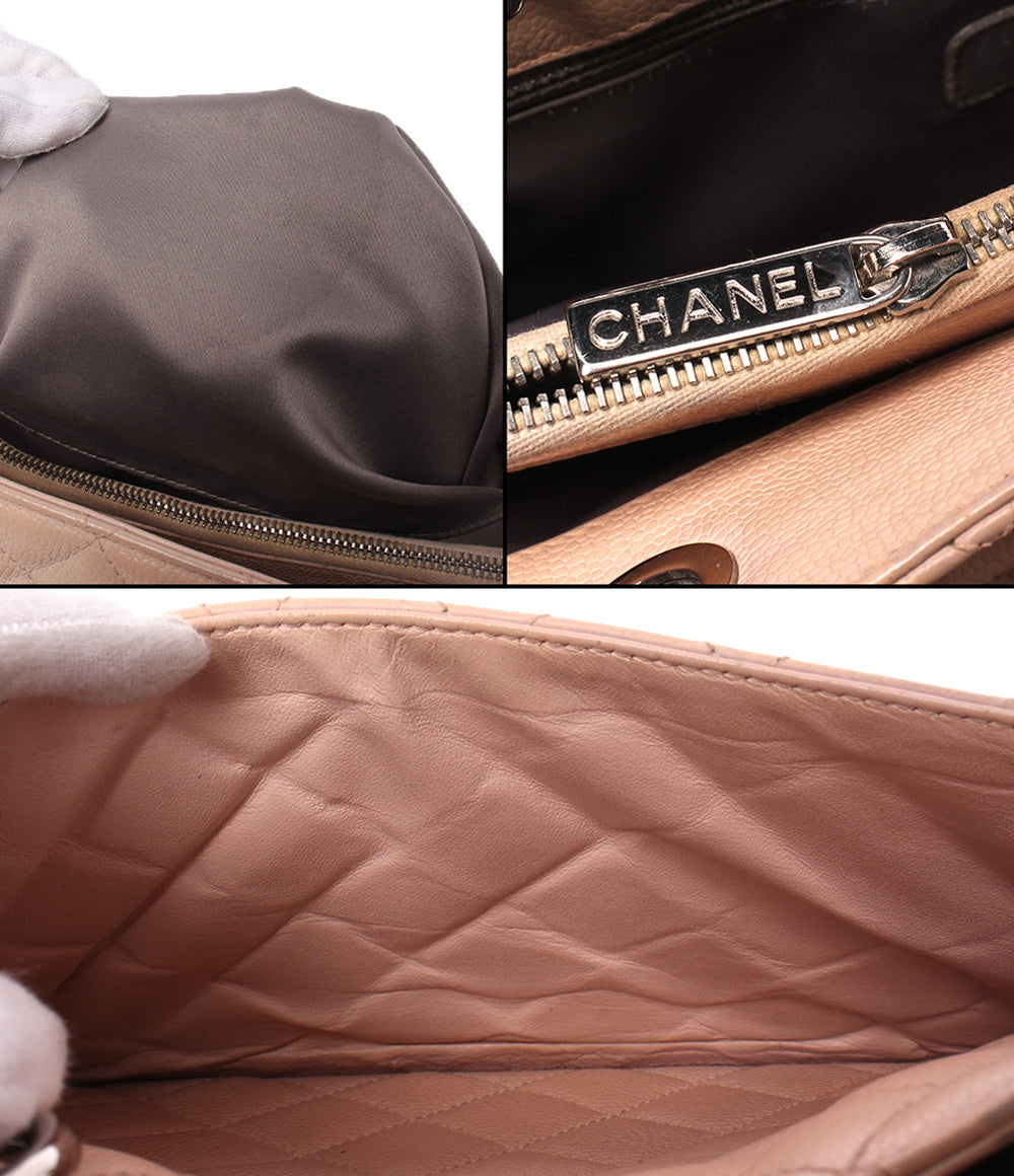 CHANEL チェーントートバッグ シルバー金具 8番台 キャビアスキン
