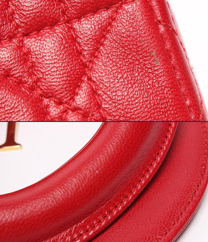 美品 Christian Dior 2wayハンドバッグ ショルダーバッグ 肩掛け カナージュ レディ ディオール ミニ レディース クリスチャンディオール