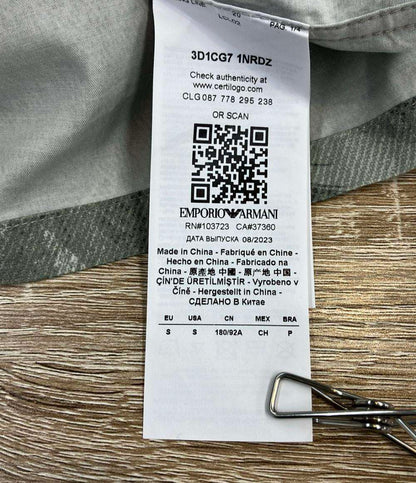 美品 Emporio Armani 半袖ポロシャツ パームツリー柄 OVER FIT  オーバーサイズフィット 3D1CG7 1NRDZ メンズ SIZE S エンポリオ・アルマーニ