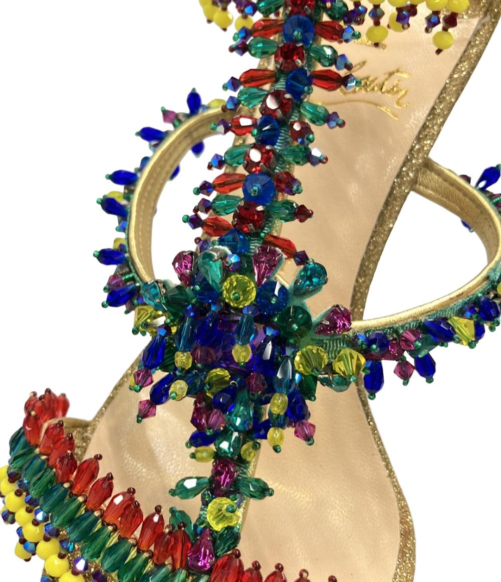 Christian Louboutin アンクルストラップサンダル ビジュー レディース SIZE 36.5 (24cm) クリスチャンルブタン