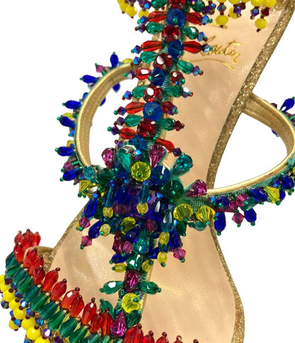 Christian Louboutin アンクルストラップサンダル ビジュー レディース SIZE 36.5 (24cm) クリスチャンルブタン