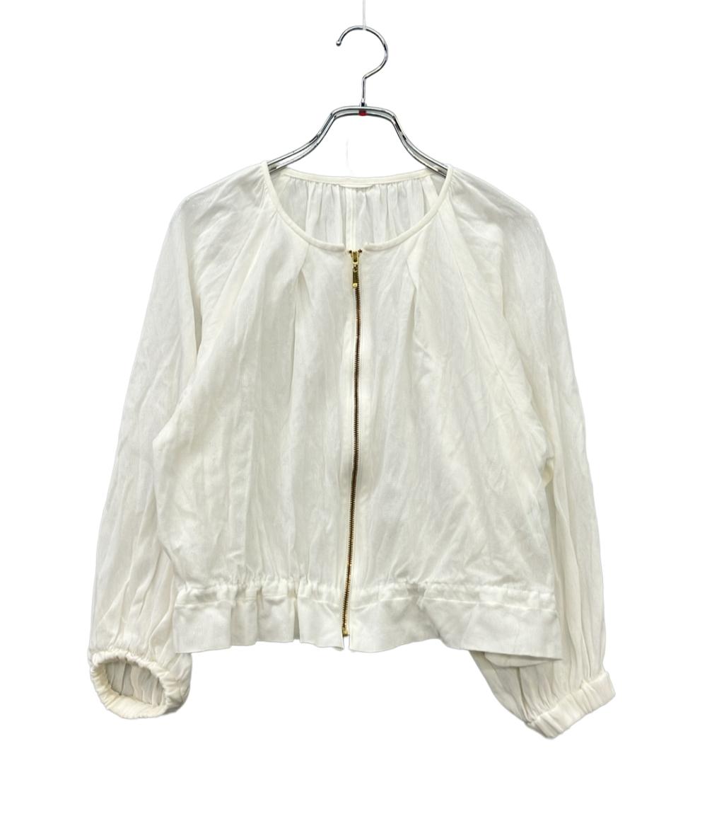 ANAYI ブルゾン 23SS ノーカラー コットンメッシュギャザーブルゾン 102317-10-070-01-360 レディース SIZE 36 (S) アナイ