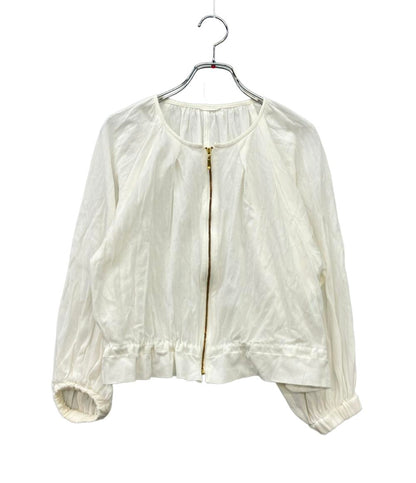 ANAYI ブルゾン 23SS ノーカラー コットンメッシュギャザーブルゾン 102317-10-070-01-360 レディース SIZE 36 (S) アナイ