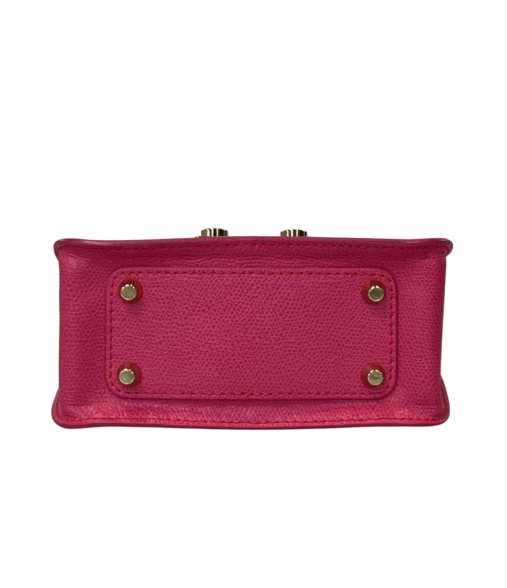 美品 Furla 2way チェーンショルダーバッグ 斜め掛け クラッチバッグ メトロポリスミニ レディース フルラ