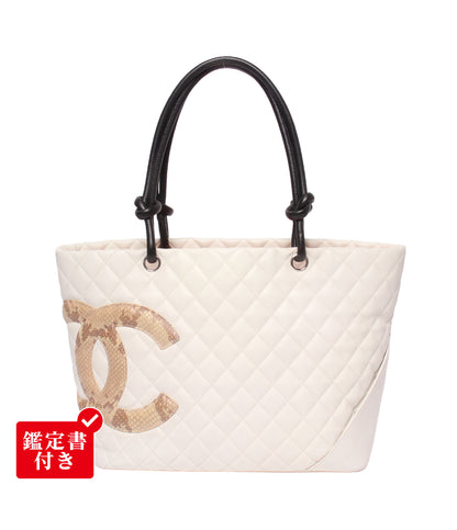 CHANEL トートバッグ ショルダーバッグ 肩掛け シルバー金具 9番台 カンボン パイソン レディース シャネル