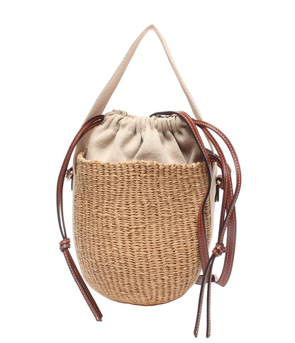 美品 Chloe Mifuko ショルダーバッグ 肩掛け かごバッグ ウッディスモールバスケット 02-23-68-65 レディース クロエ ミフコ