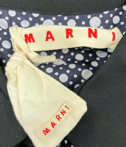美品 マルニ シルクドット柄バルーンスリーブ七分袖ブラウス レディース SIZE 40 (M) MARNI
