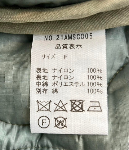 THE SHINZONE ノーカラーコート キルティング ブルーグリーン 21AW QUILTING COAT 21AMSC005 レディース SIZE F (M) ザ シンゾーン